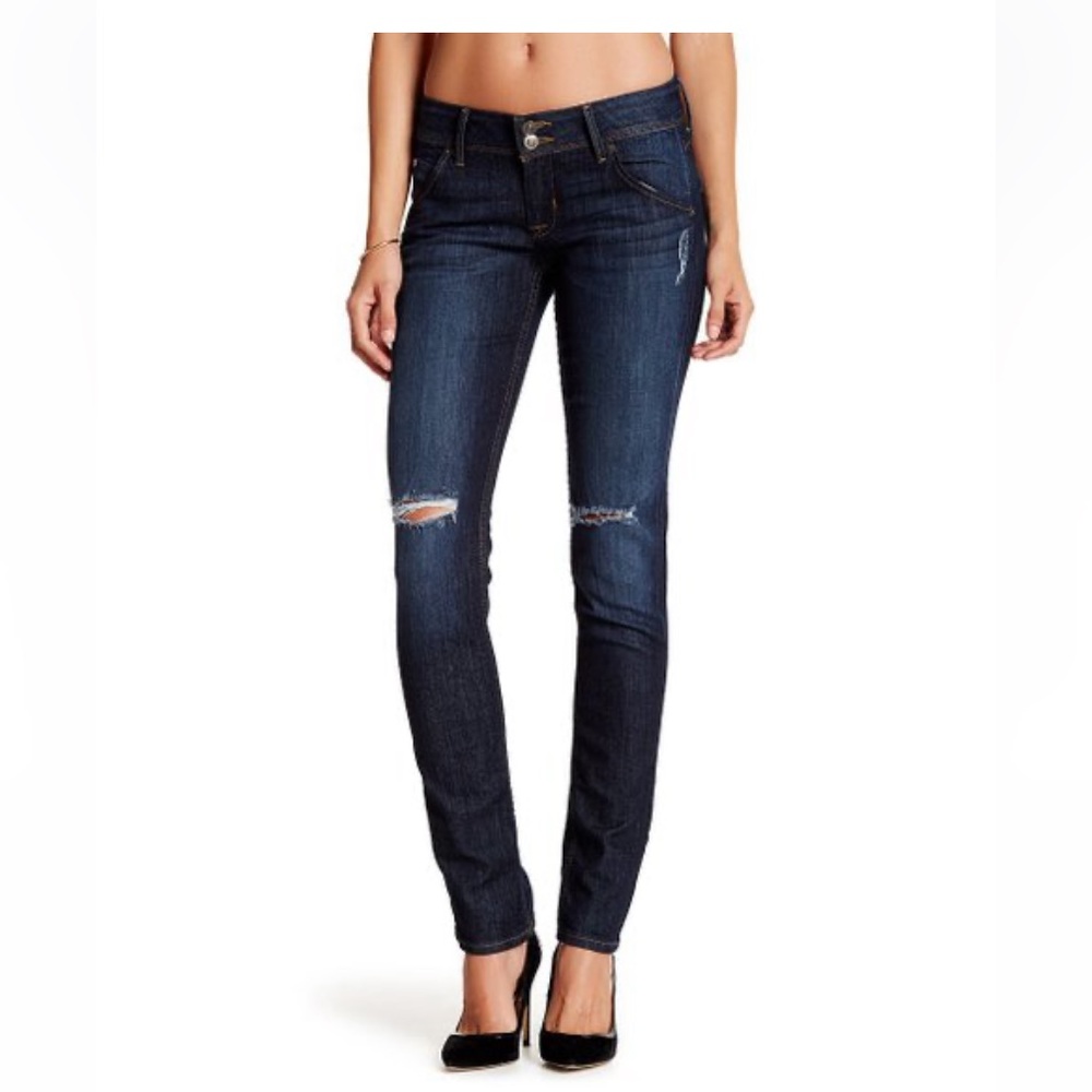 Hudson Distressed Collin Skinny Jeans